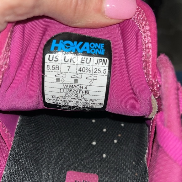 Hoka one one Mach 4 festival fuchsia & black running sneaker Size 8.5B - Picture 17 of 17